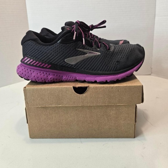 The Unbranded Brand Shoes - Brooks Adrenaline GTS 20 Black Purple Running Shoes Women- 9.5